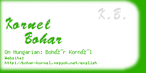kornel bohar business card